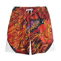 Japanese Phoenix Print Cotton Shorts