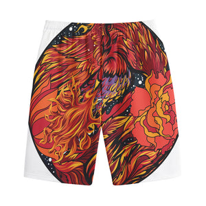 Japanese Phoenix Print Cotton Shorts