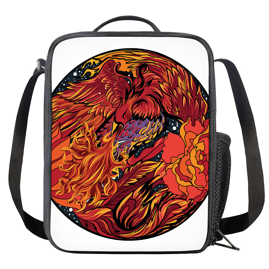 Japanese Phoenix Print Crossbody Lunch Bag