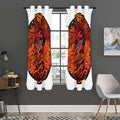 Japanese Phoenix Print Grommet Curtain Panels