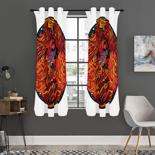Japanese Phoenix Print Curtain