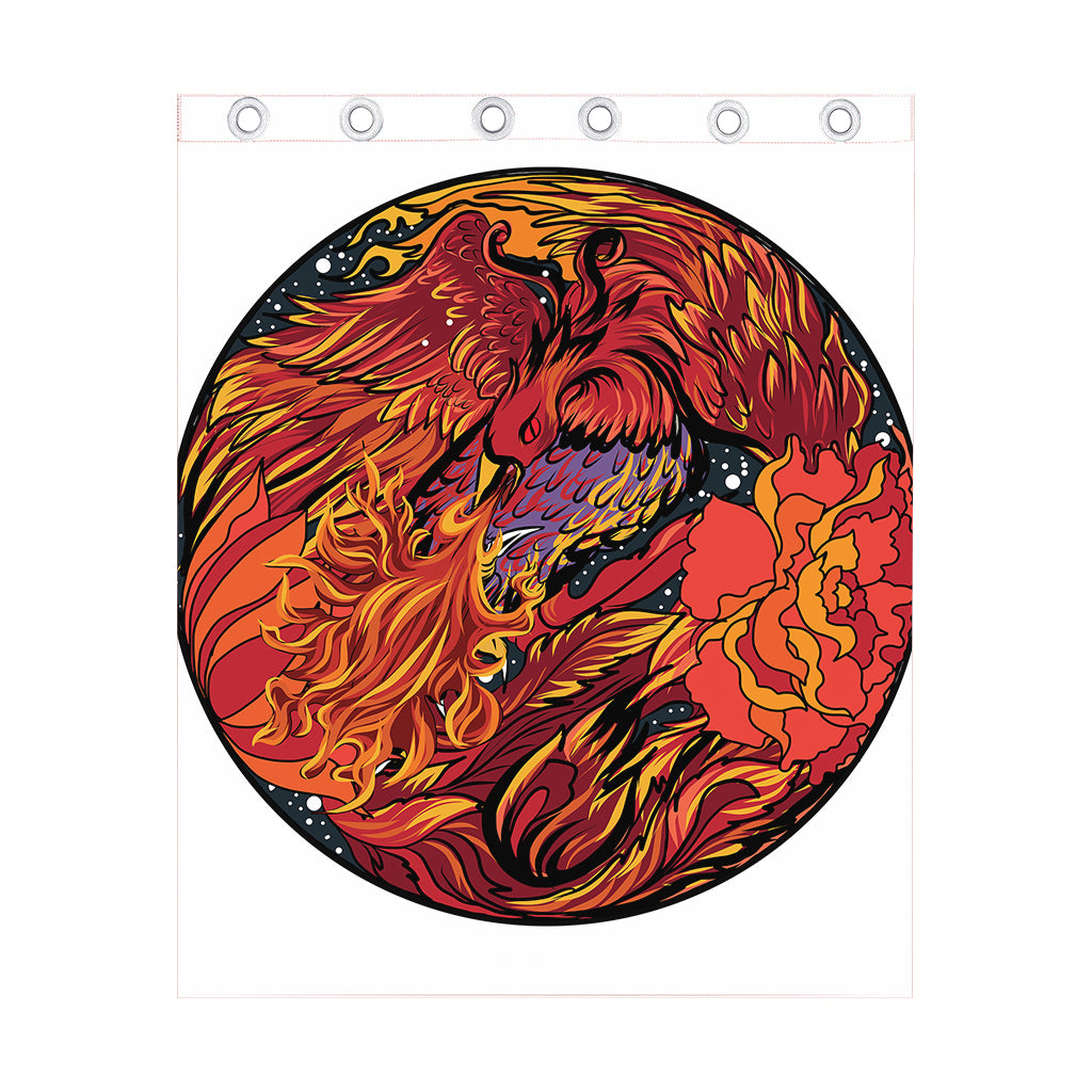 Japanese Phoenix Print Curtain