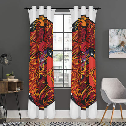 Japanese Phoenix Print Curtain