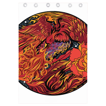Japanese Phoenix Print Curtain