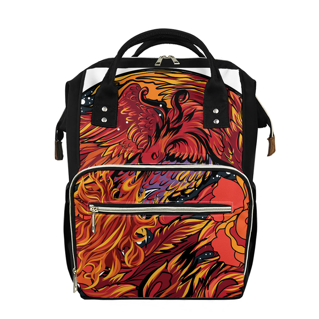 Japanese Phoenix Print Diaper Bag