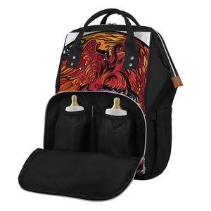 Japanese Phoenix Print Diaper Bag