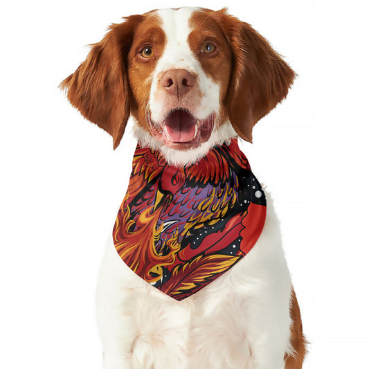 Japanese Phoenix Print Dog Bandana