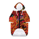 Japanese Phoenix Print Dog Zip Up Hoodie