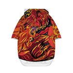Japanese Phoenix Print Dog Zip Up Hoodie