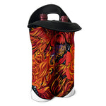 Japanese Phoenix Print Double Neoprene Wine Tote