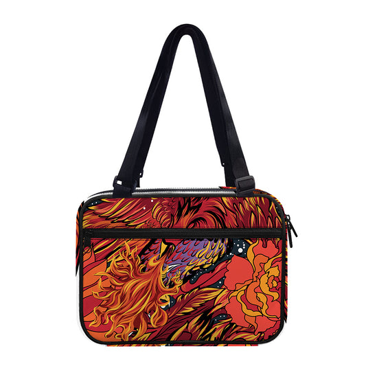 Japanese Phoenix Print Double Strap Bible Bag