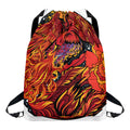 Japanese Phoenix Print Drawstring Backpack