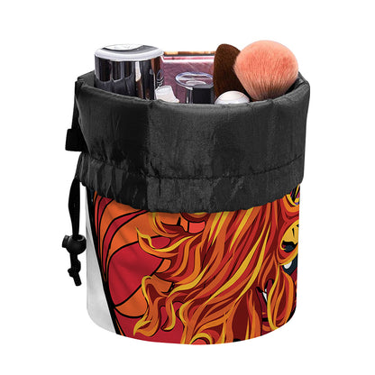 Japanese Phoenix Print Drawstring Makeup Bag