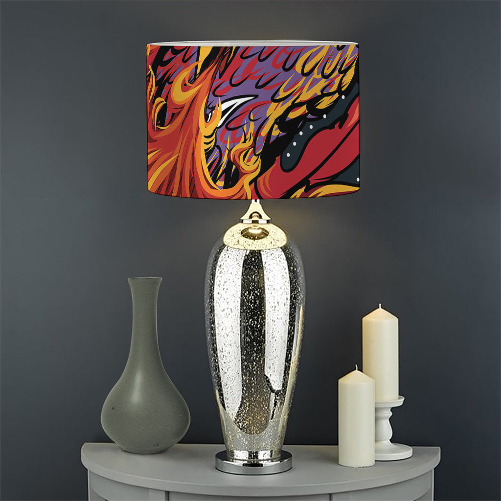 Japanese Phoenix Print Drum Lamp Shade