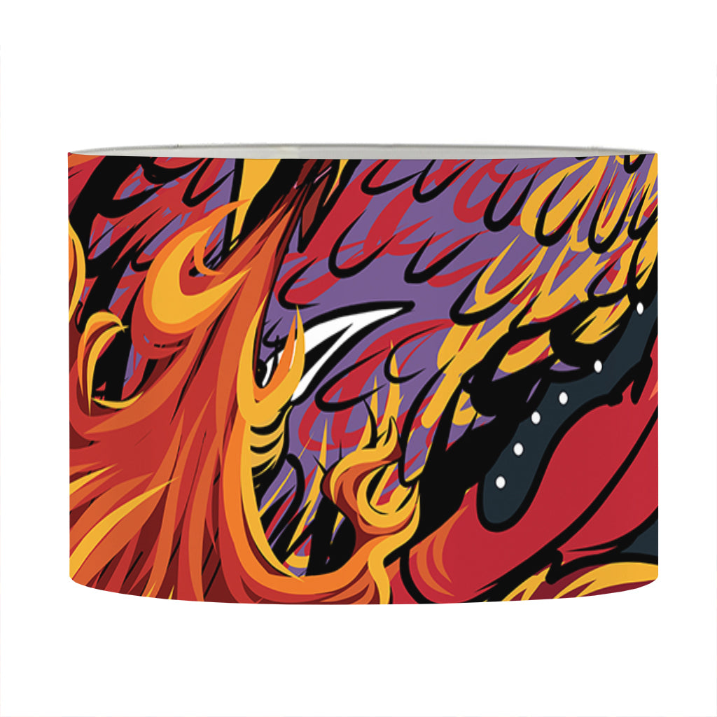 Japanese Phoenix Print Drum Lamp Shade
