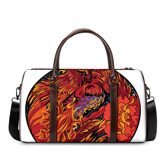 Japanese Phoenix Print Duffle Bag
