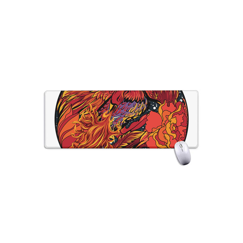 Japanese Phoenix Print Extended Mouse Pad