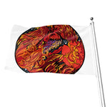 Japanese Phoenix Print Flag