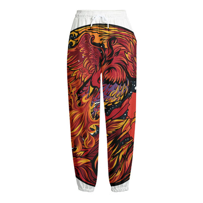 Japanese Phoenix Print Fleece Lined Knit Pants