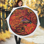 Japanese Phoenix Print Foldable Umbrella