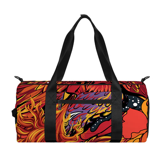 Japanese Phoenix Print Gym Bag