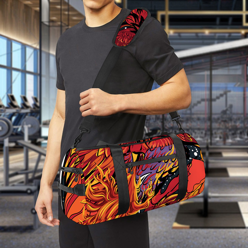 Japanese Phoenix Print Gym Bag