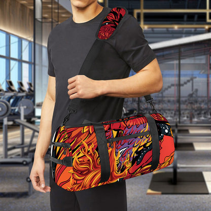 Japanese Phoenix Print Gym Bag