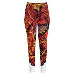 Japanese Phoenix Print High-Waisted Pocket Leggings