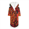 Japanese Phoenix Print Hooded Bathrobe