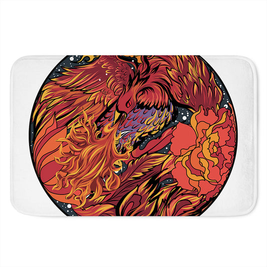 Japanese Phoenix Print Indoor Door Mat