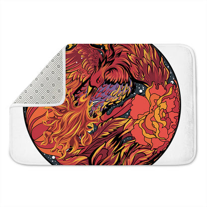 Japanese Phoenix Print Indoor Door Mat