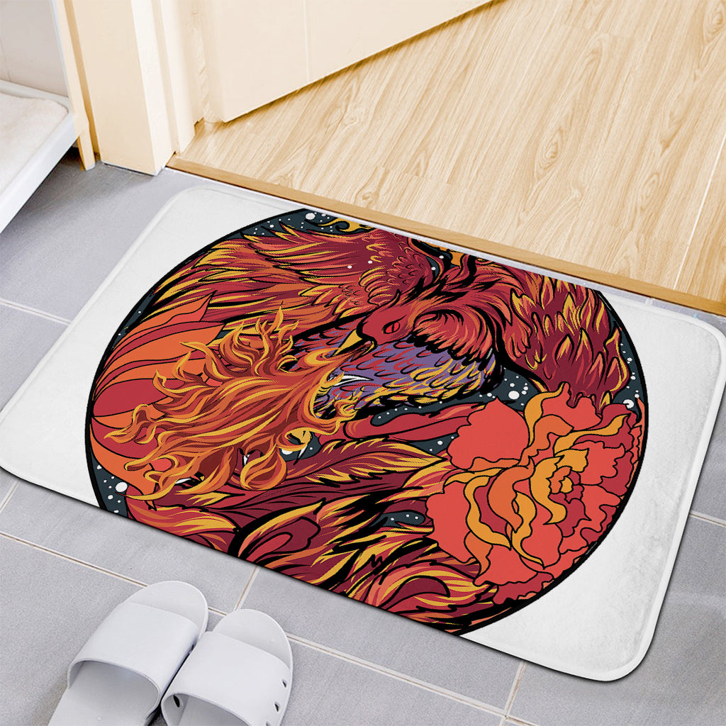 Japanese Phoenix Print Indoor Door Mat