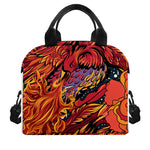 Japanese Phoenix Print Insulated Lunch Bag
