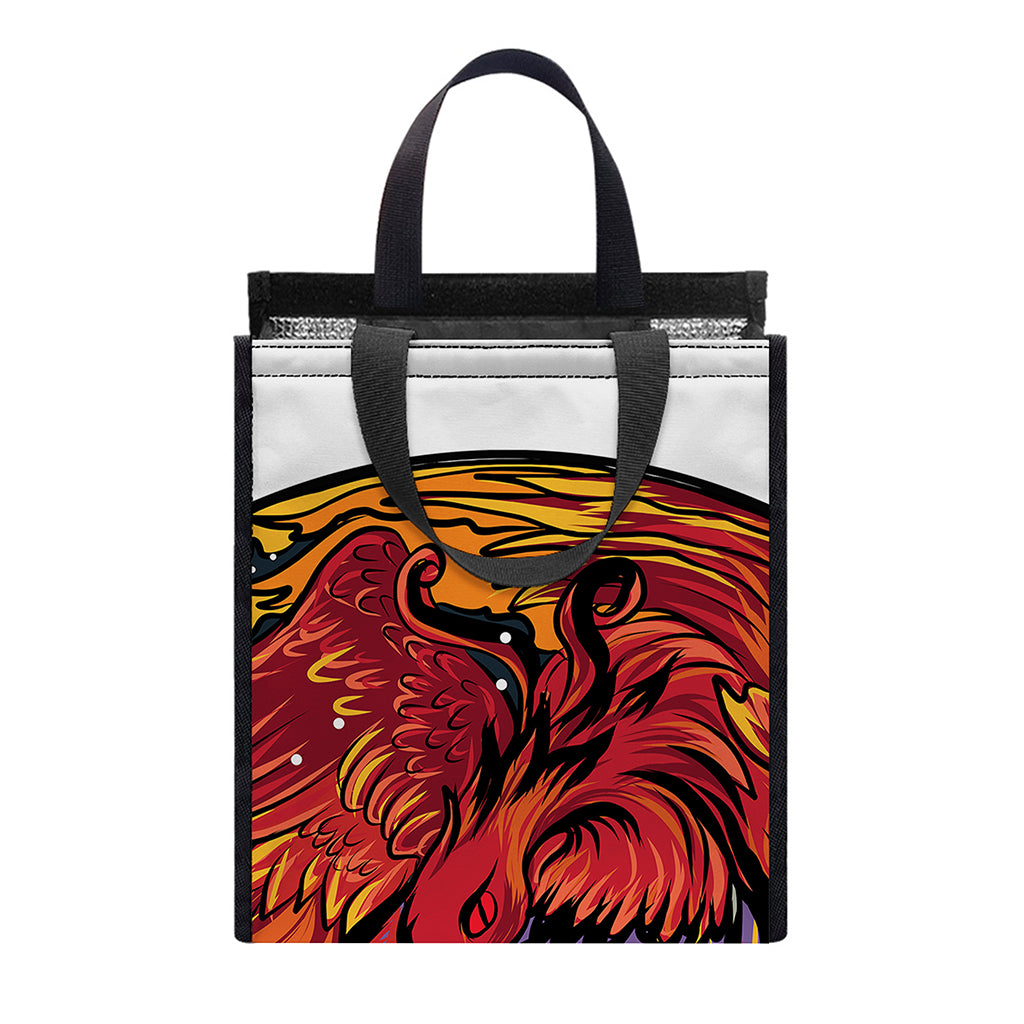 Japanese Phoenix Print Insulated Lunch Tote