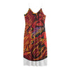 Japanese Phoenix Print Jersey Midi Cami Dress