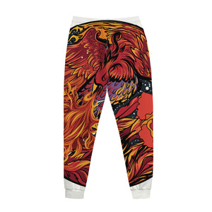 Japanese Phoenix Print Jogger Pants