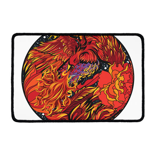 Japanese Phoenix Print Kitchen Mat