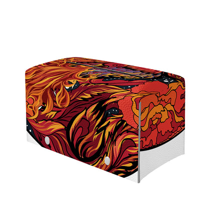 Japanese Phoenix Print Leather Tissue Box Cover