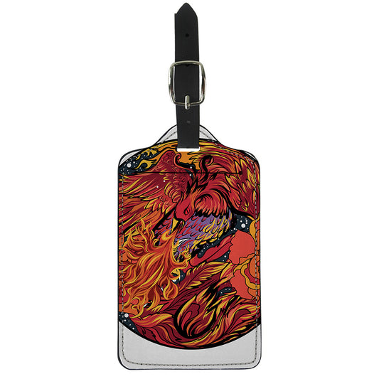 Japanese Phoenix Print Luggage Tag