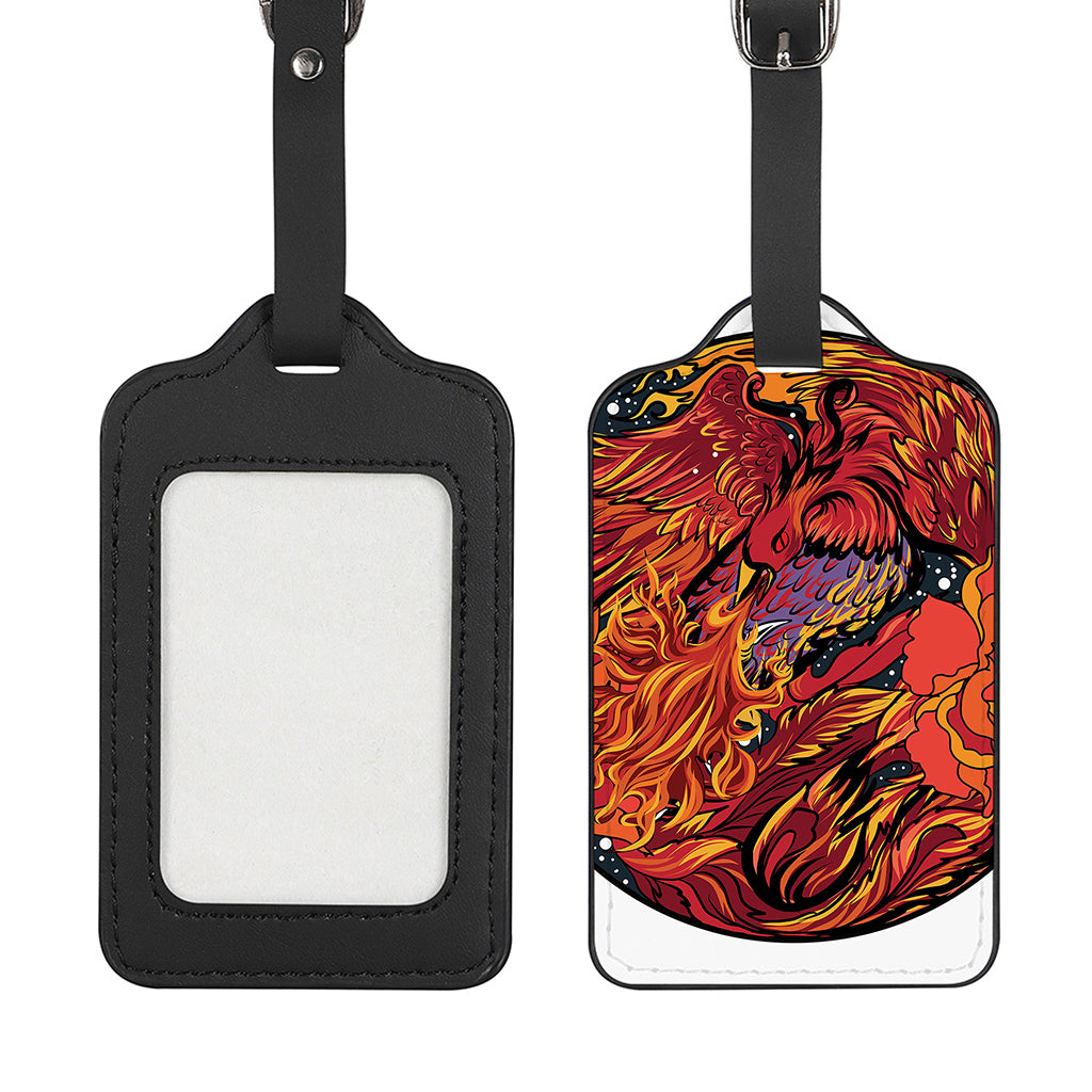Japanese Phoenix Print Luggage Tag