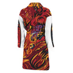 Japanese Phoenix Print Men's Bathrobe