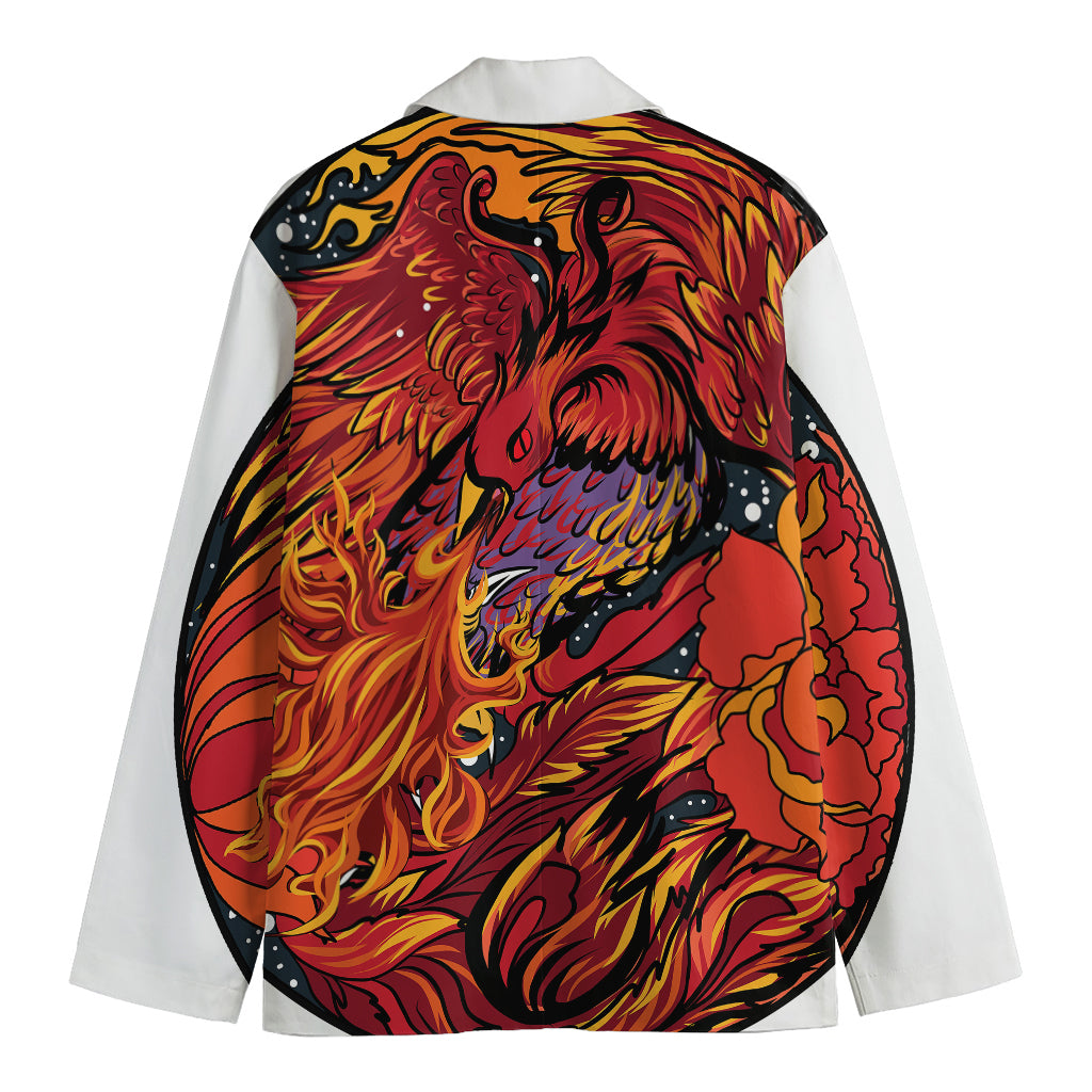 Japanese Phoenix Print Men's Blazer