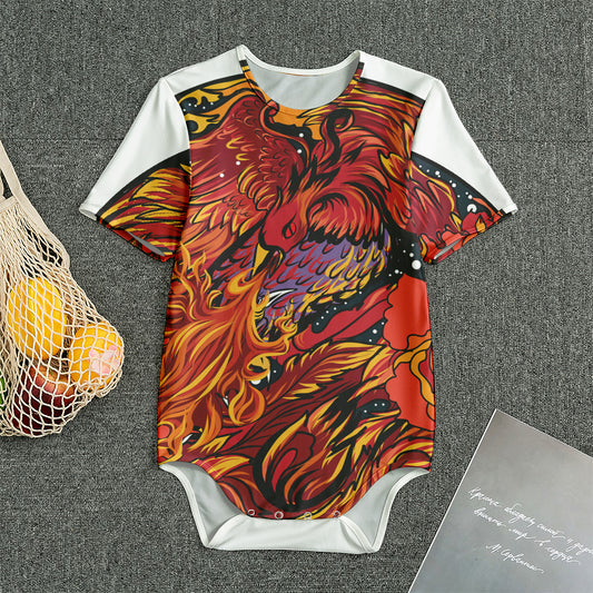 Japanese Phoenix Print Men's Bodysuit