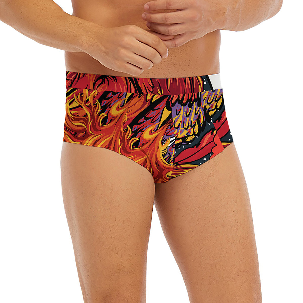 Japanese Phoenix Print Men's Briefs