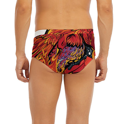 Japanese Phoenix Print Men's Briefs