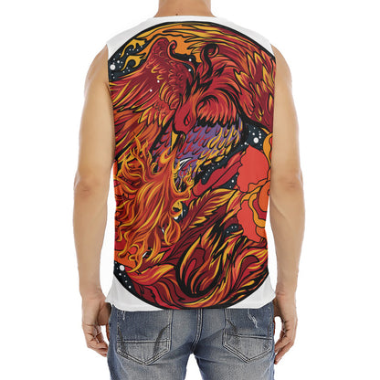Japanese Phoenix Print Men's Fitness Tank Top