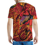 Japanese Phoenix Print Men's Polo Shirt