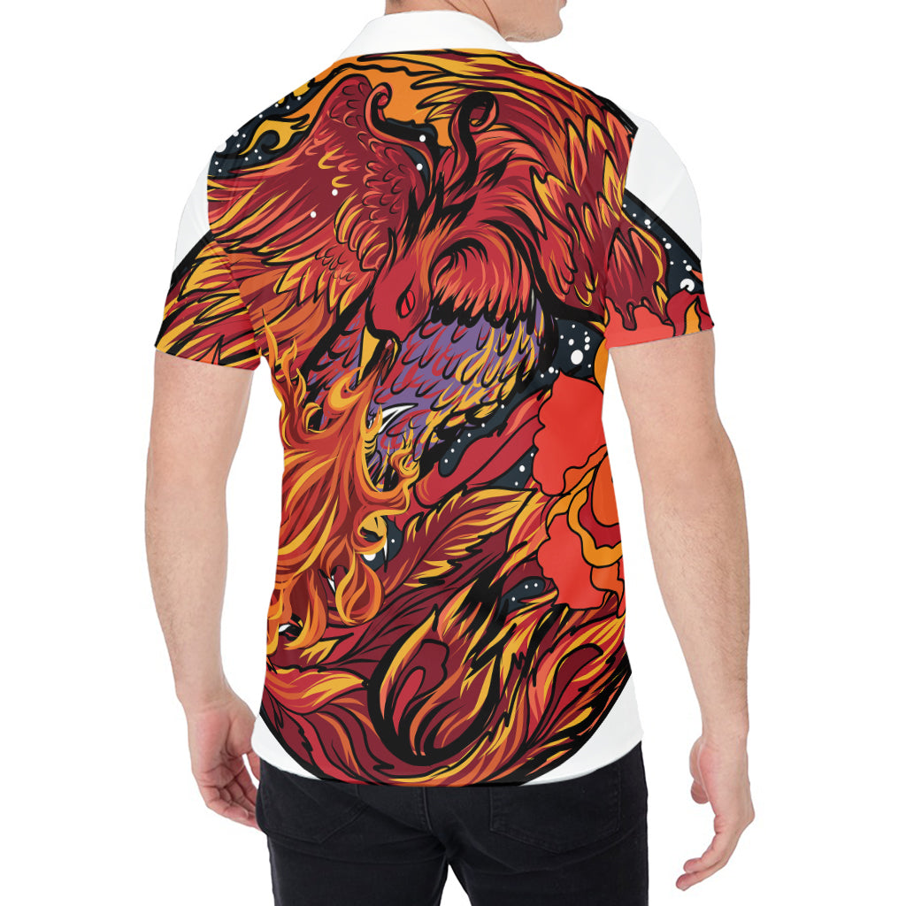 Japanese Phoenix Print Men's Shirt