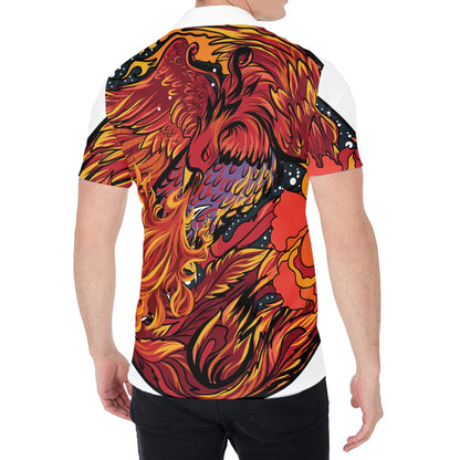 Japanese Phoenix Print Men's Shirt