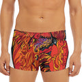 Japanese Phoenix Print Men's Short Boxer Briefs